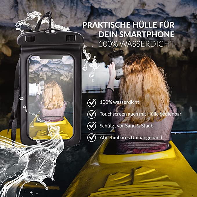 Big Ding Drybag (35L) – Mochila 100 % impermeable con funda impermeable para teléfono móvil.